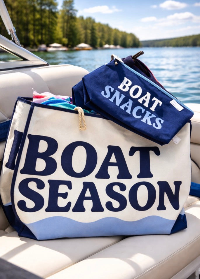 "BOAT SEASON" TOTE,IVORY