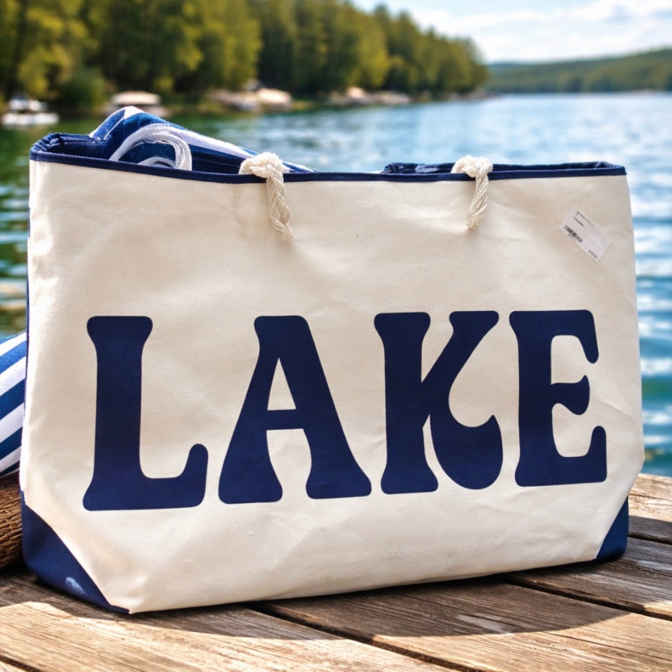 "LAKE" TOTE,IVORY