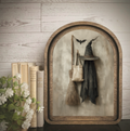 Arch Frame Witch Hat Broom Halloween | Wood & Canvas