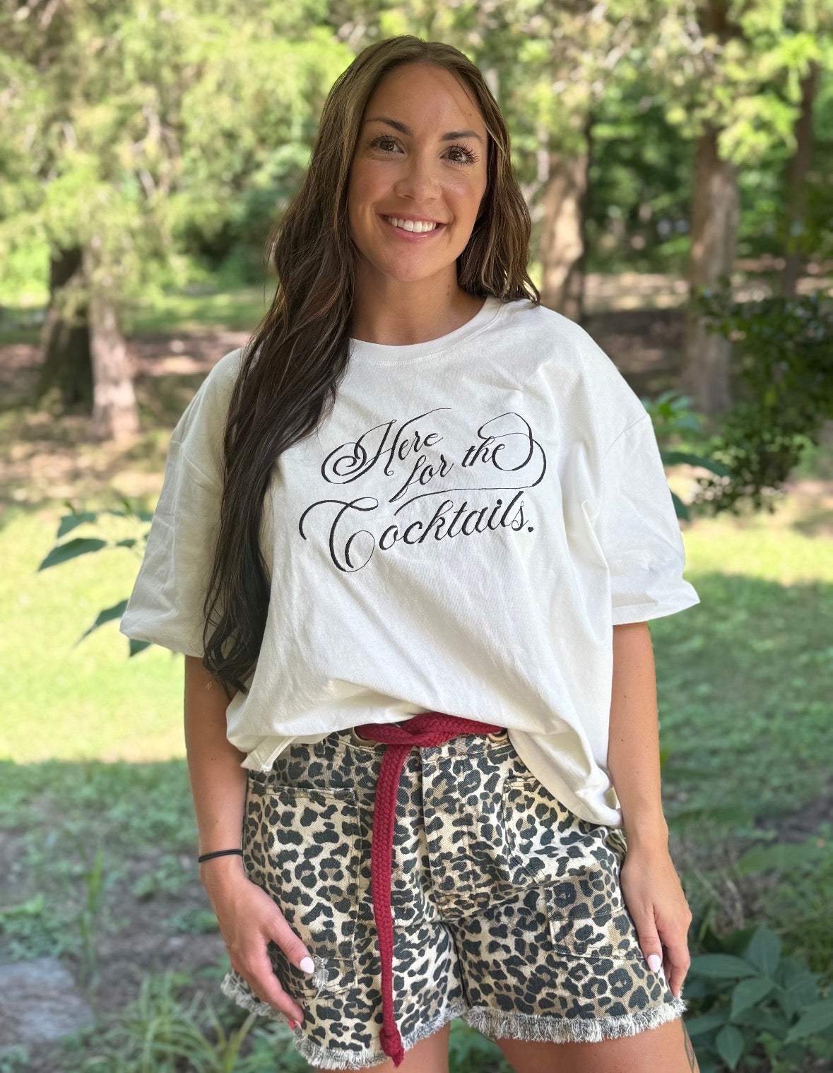 Denim Animal Print Shorts