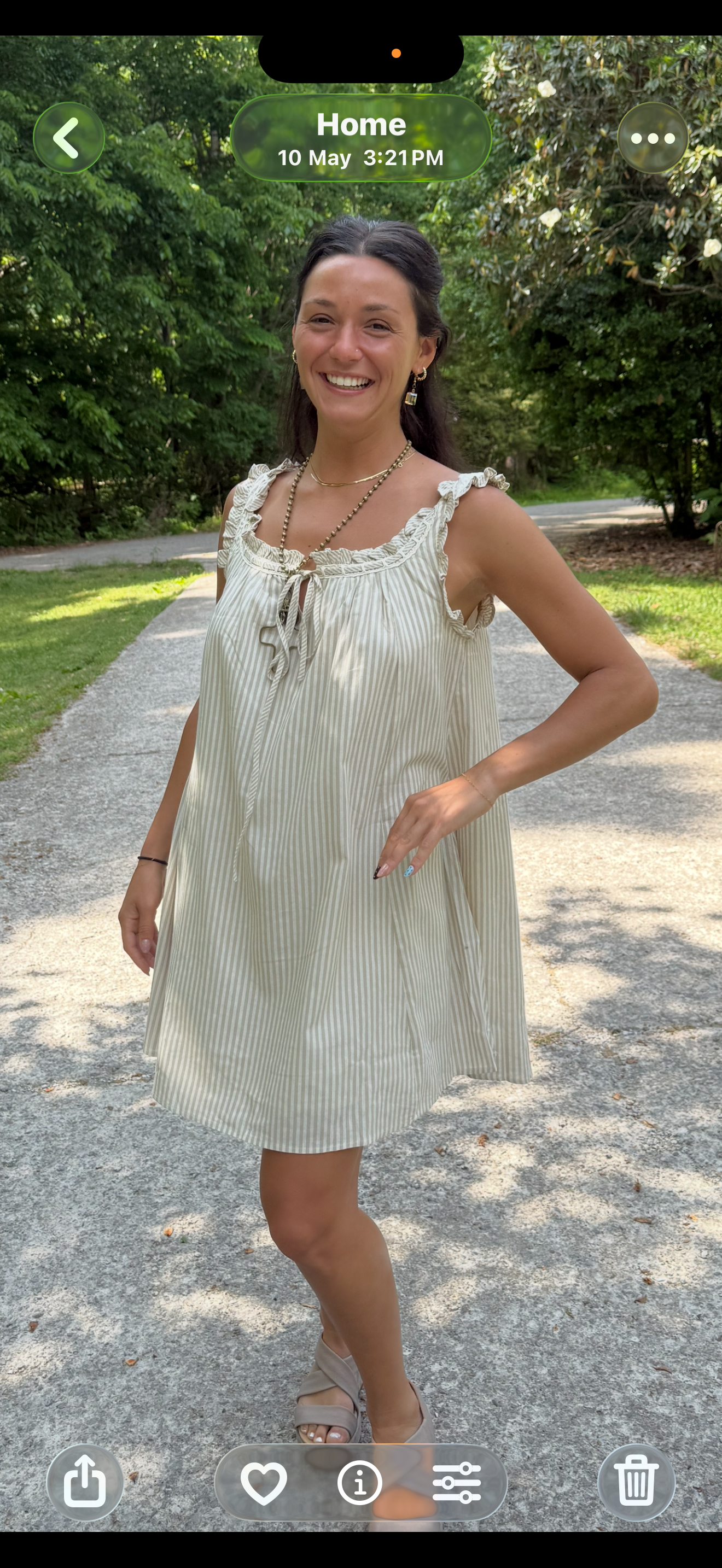 Stripped Ivory /Beige  Mini Dress