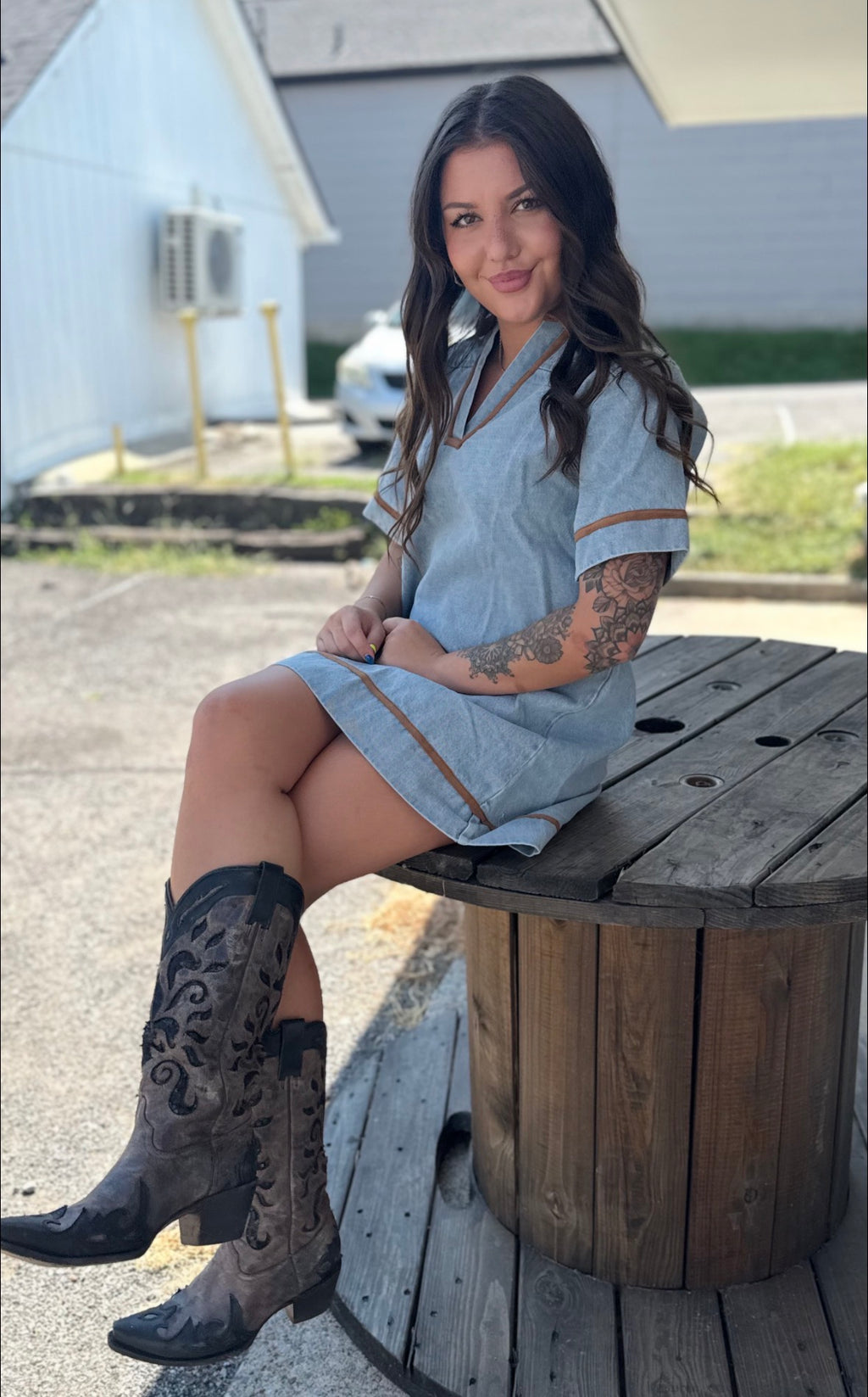 Day and Moon Denim Dress