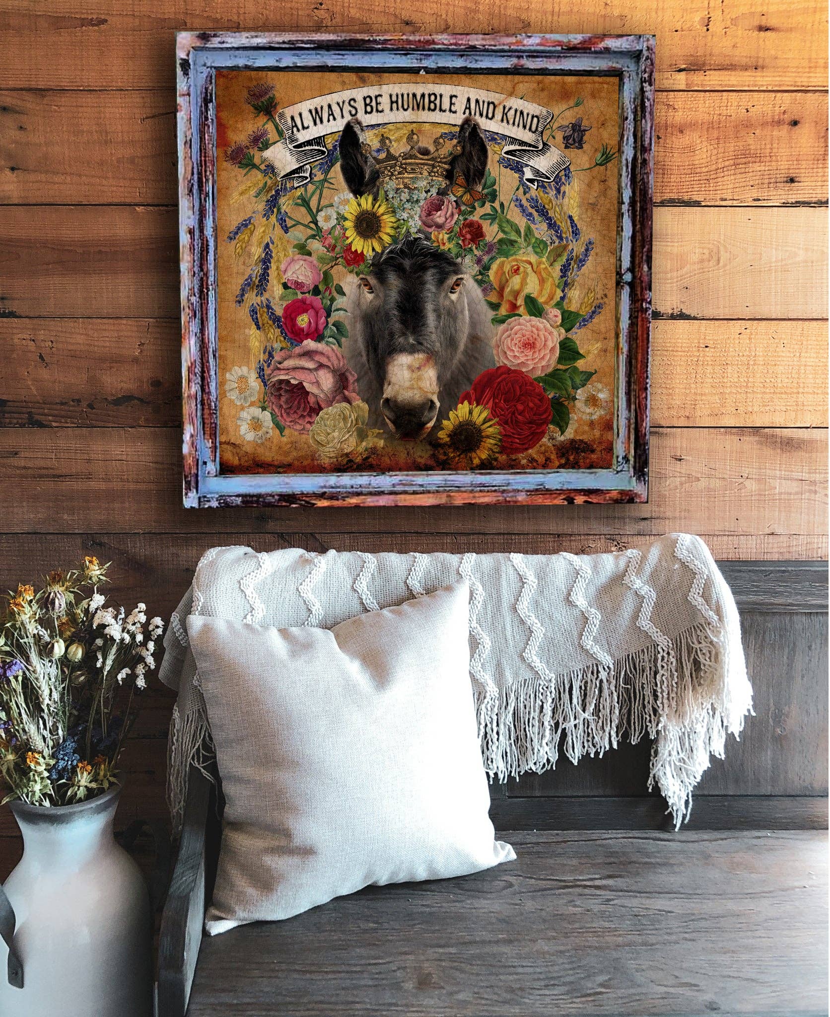 "Always be Humble and Kind"  Square Framed Artwork