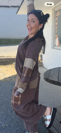 PLAID MIX MINERAL WASHED THERMAL KNIT Set  by Easel
