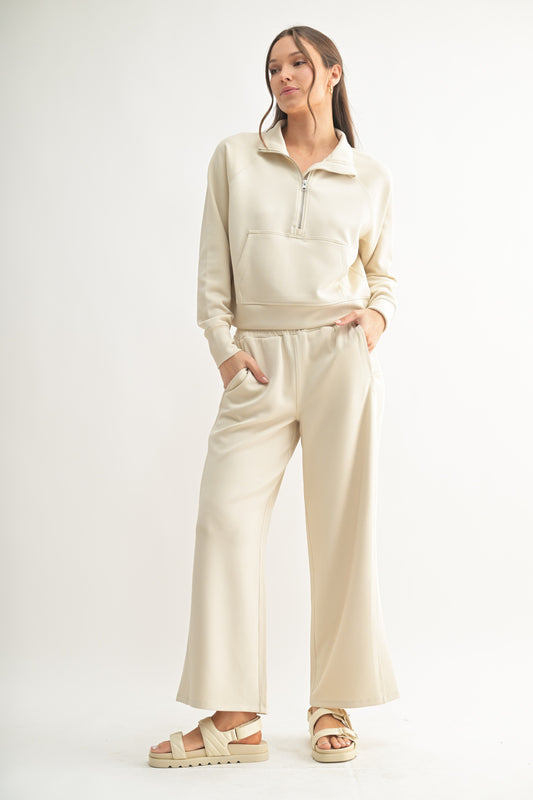 Luxe Sand Wash Wide-Leg Set