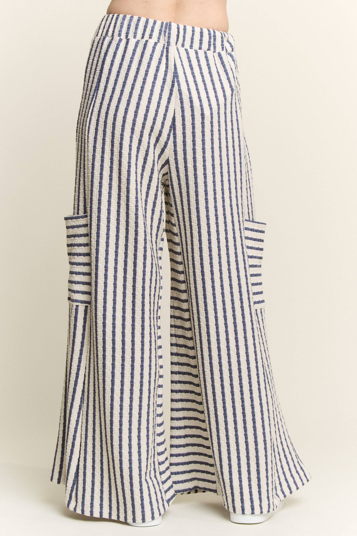 STRIPE WIDE LEG PANTS CREAM EDITION