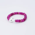 Pink Beaded Bracelet with Pearl