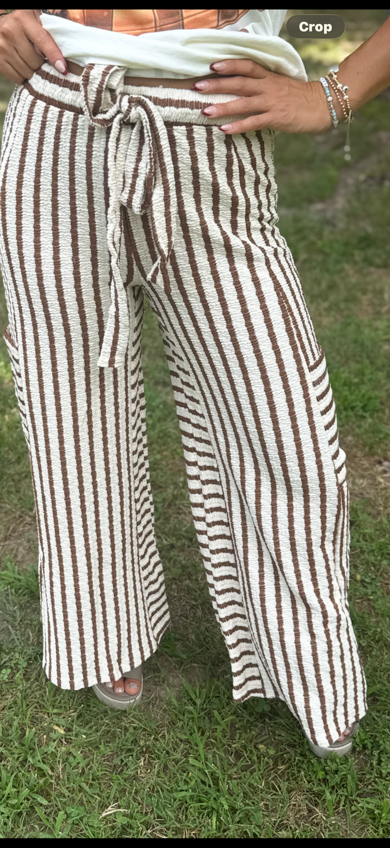 Stripe Wide Leg Pants