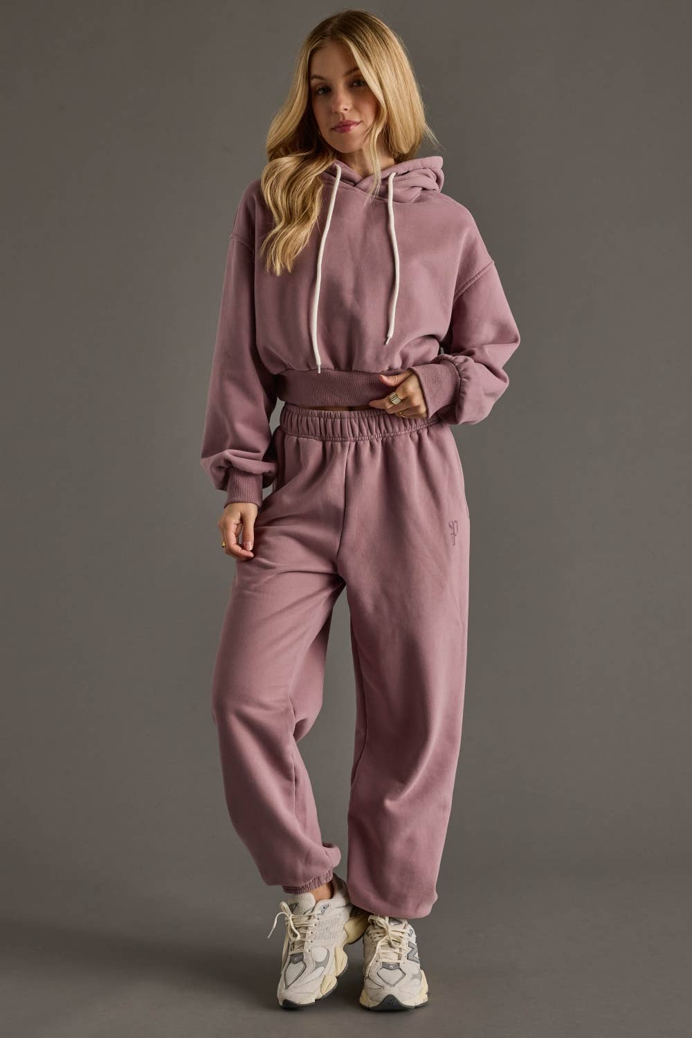 Dusty Purple Panache Cropped Hooded Sweatshirt