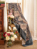 Blooming Jungle Velvet Throw - Charcoal