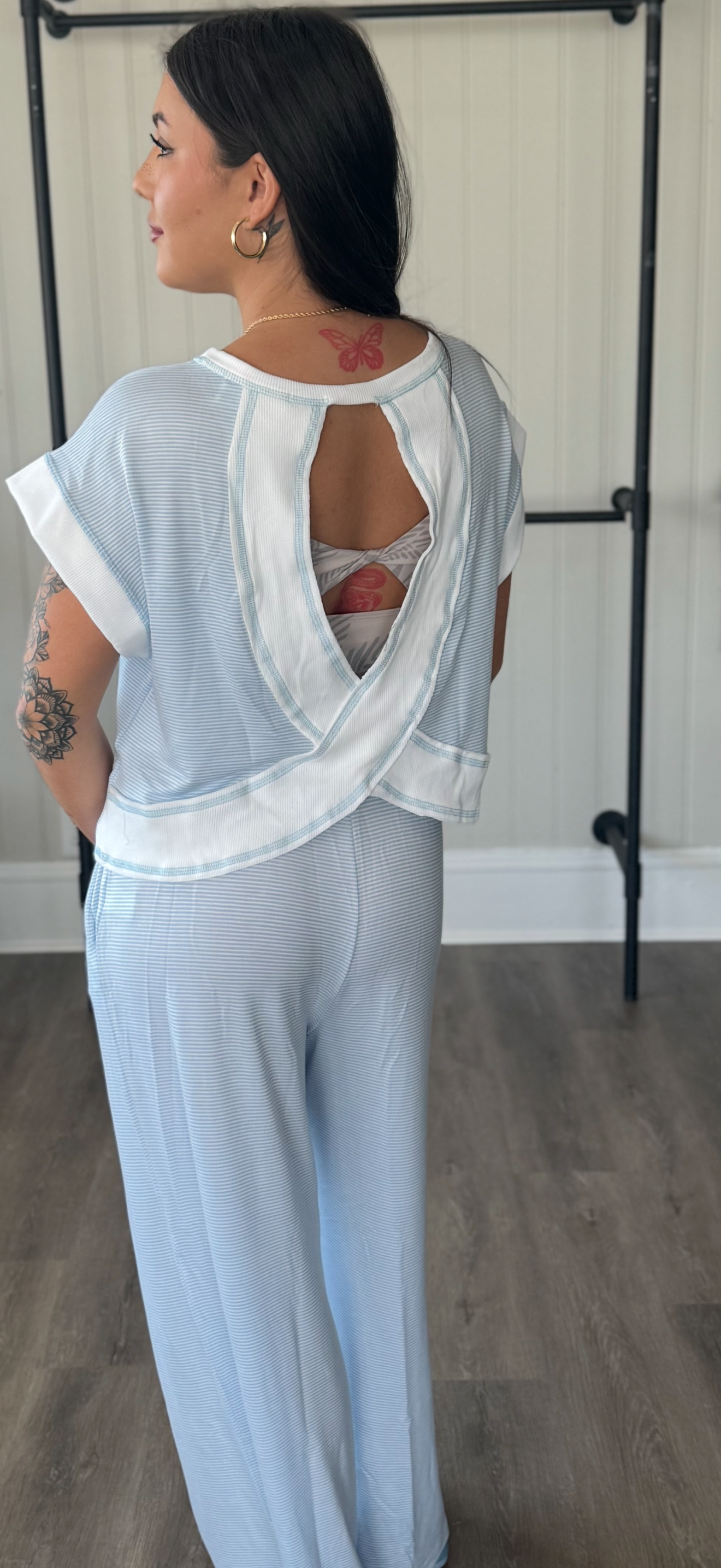 Stripped Baby Blue Set