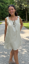 Stripped Ivory /Beige  Mini Dress