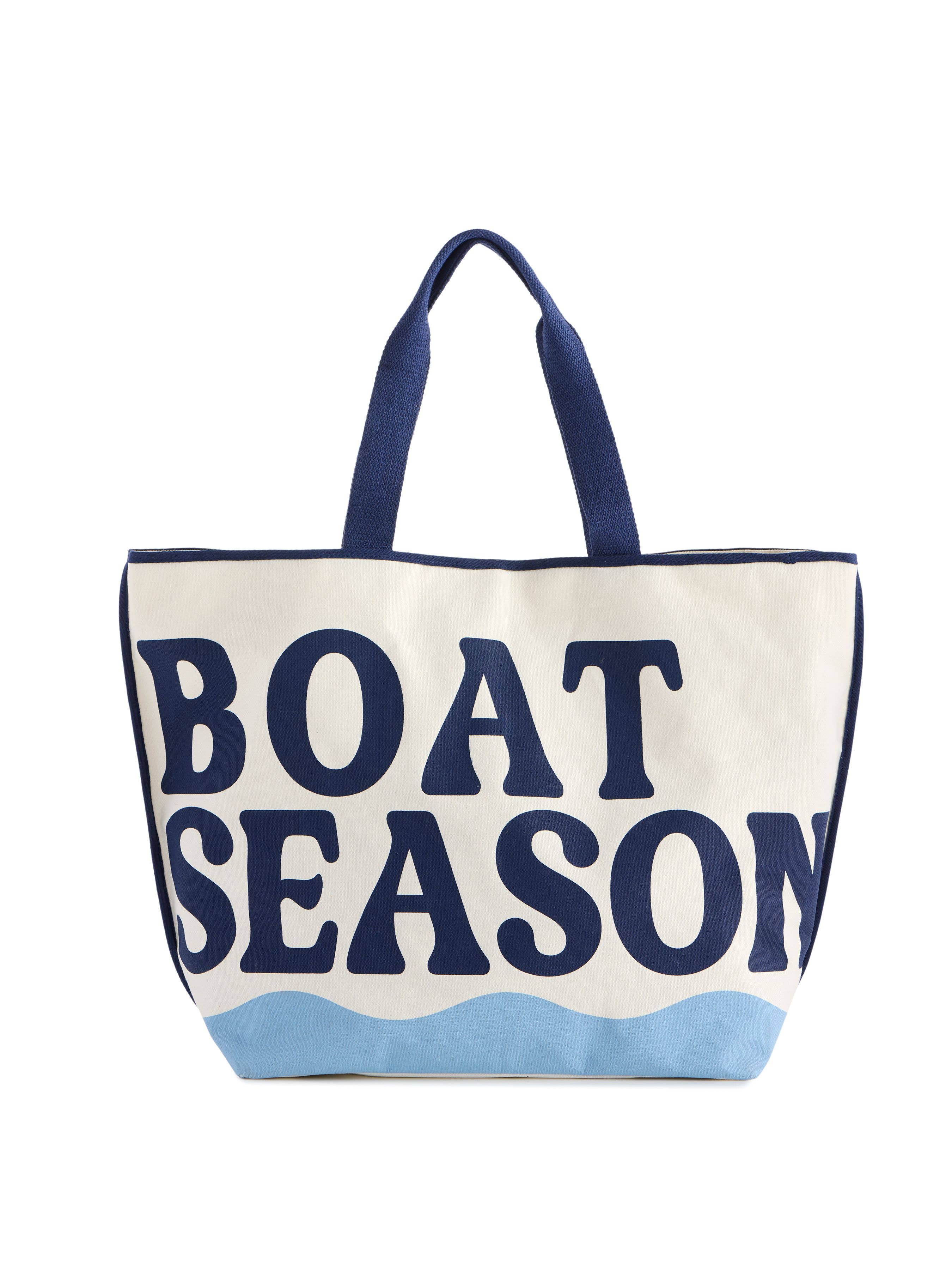 "BOAT SEASON" TOTE,IVORY