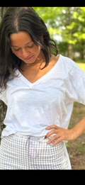 White V-neck T shirt