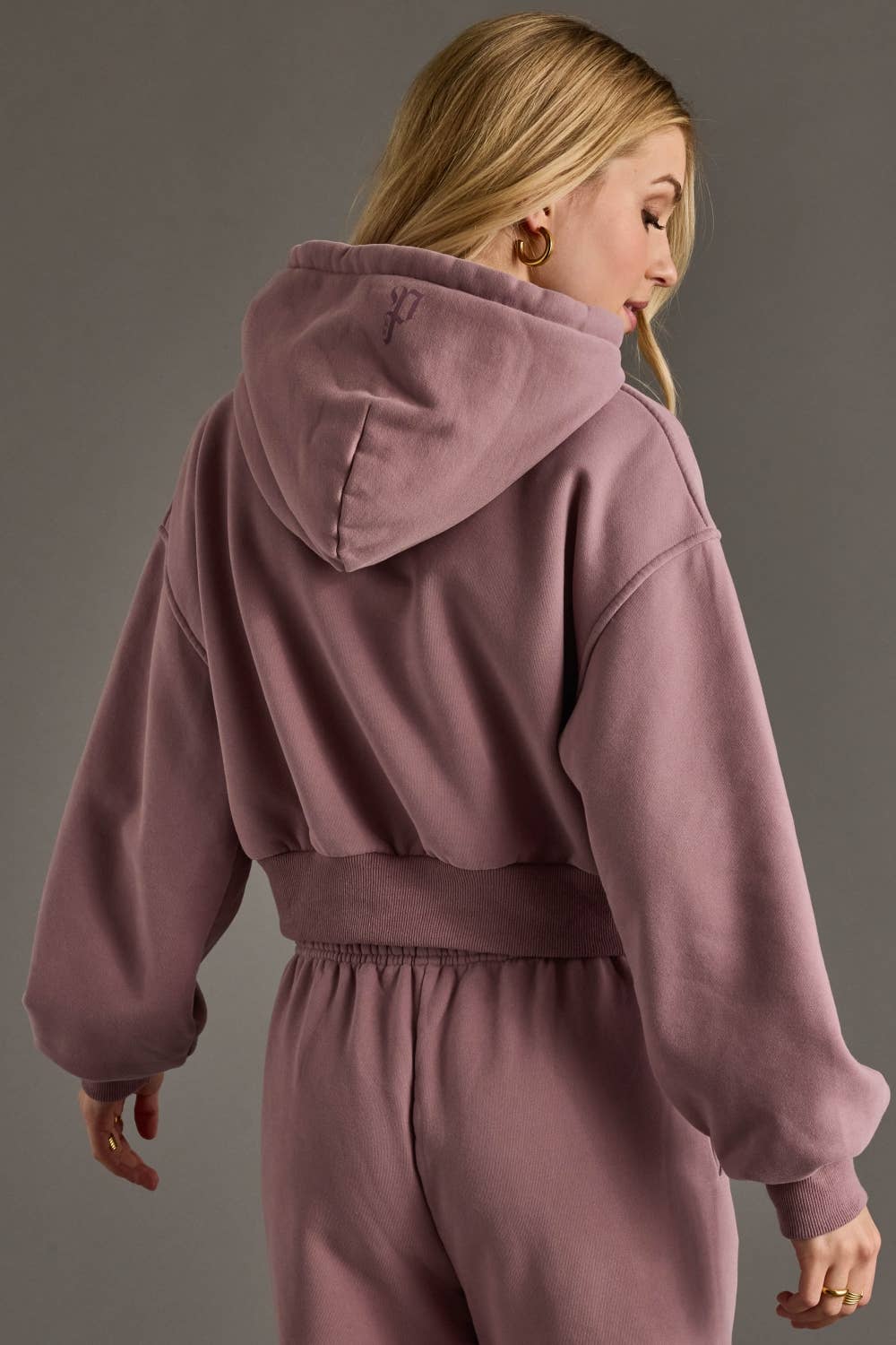 Dusty Purple Panache Cropped Hooded Sweatshirt