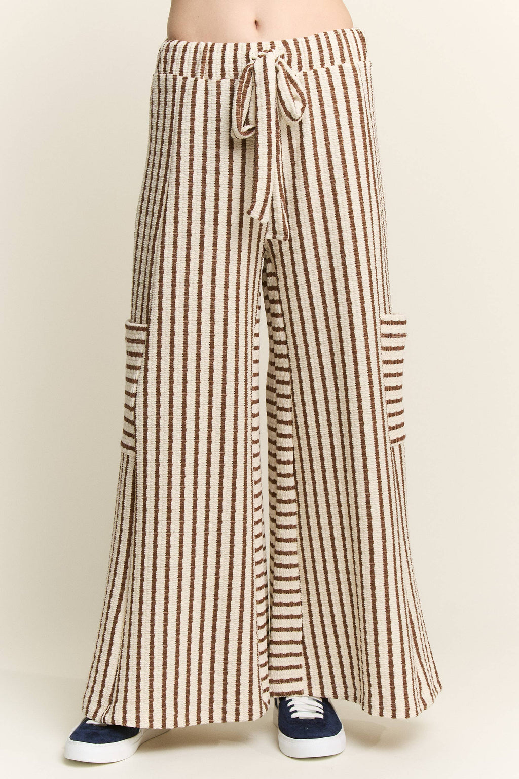 STRIPE WIDE LEG PANTS CREAM EDITION