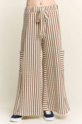 STRIPE WIDE LEG PANTS CREAM EDITION