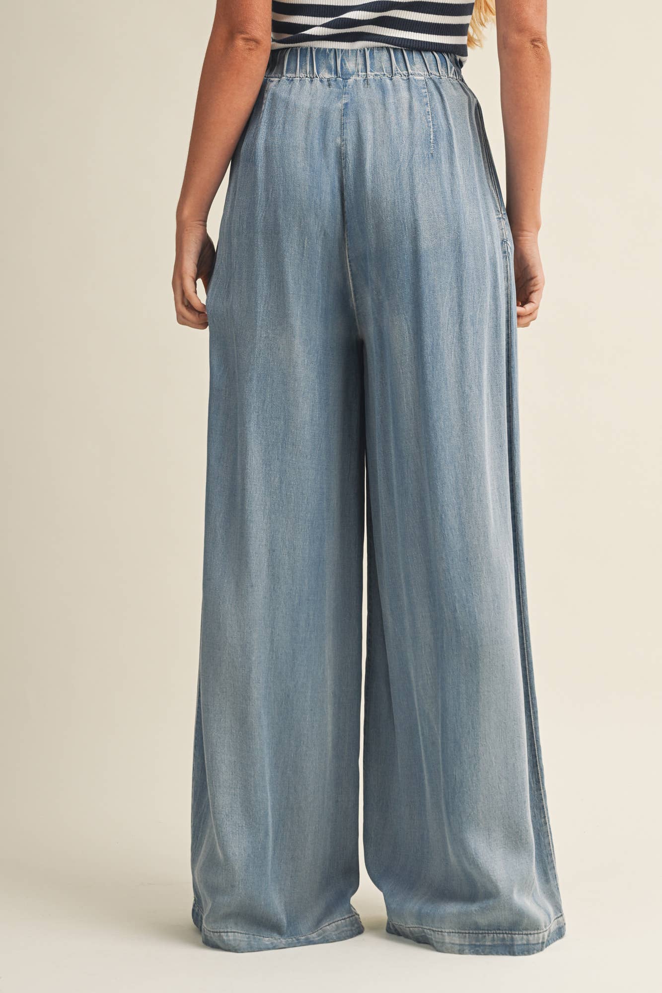 DENIM WIDE LEG PANTS