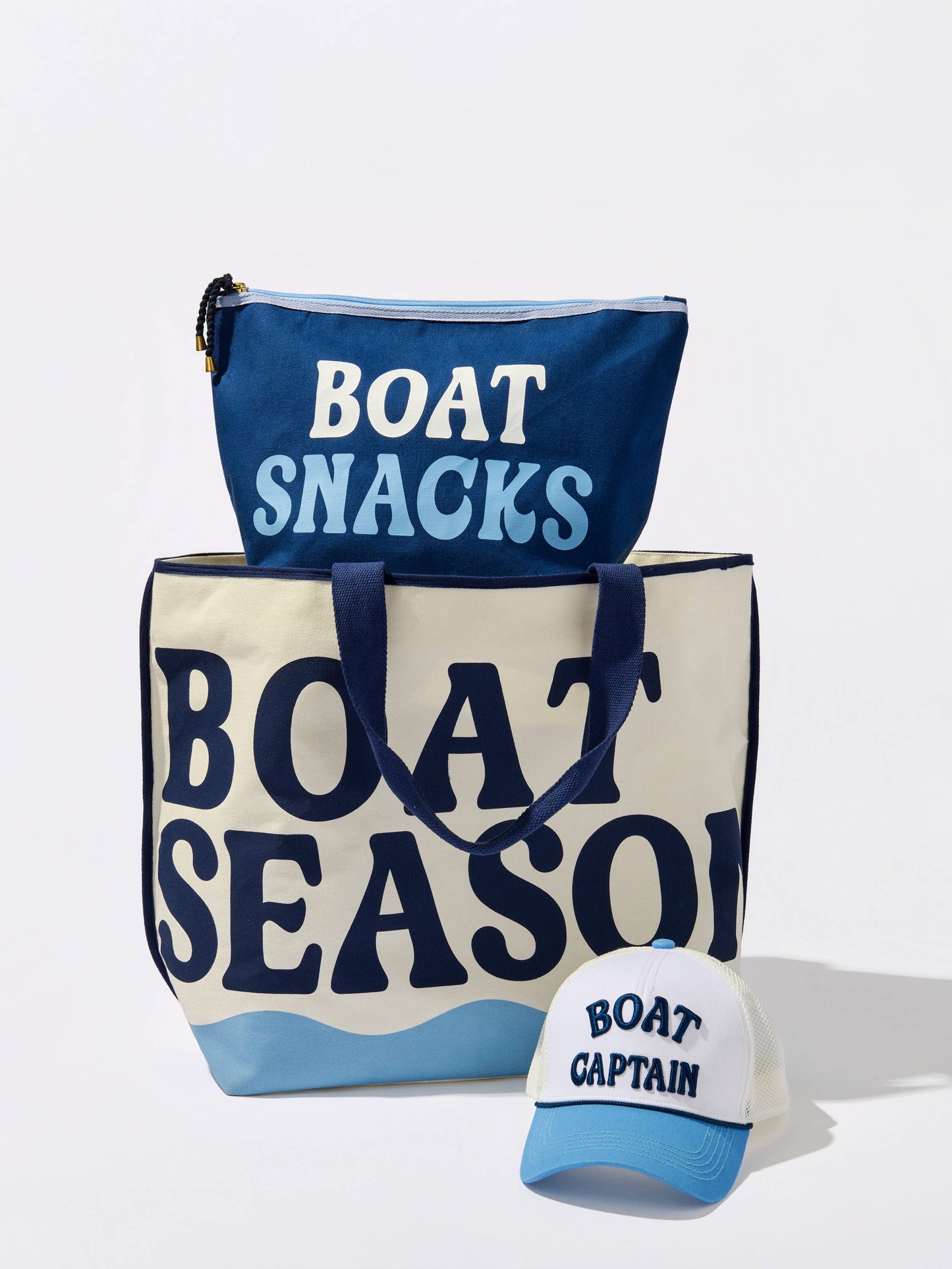 "BOAT SEASON" TOTE,IVORY