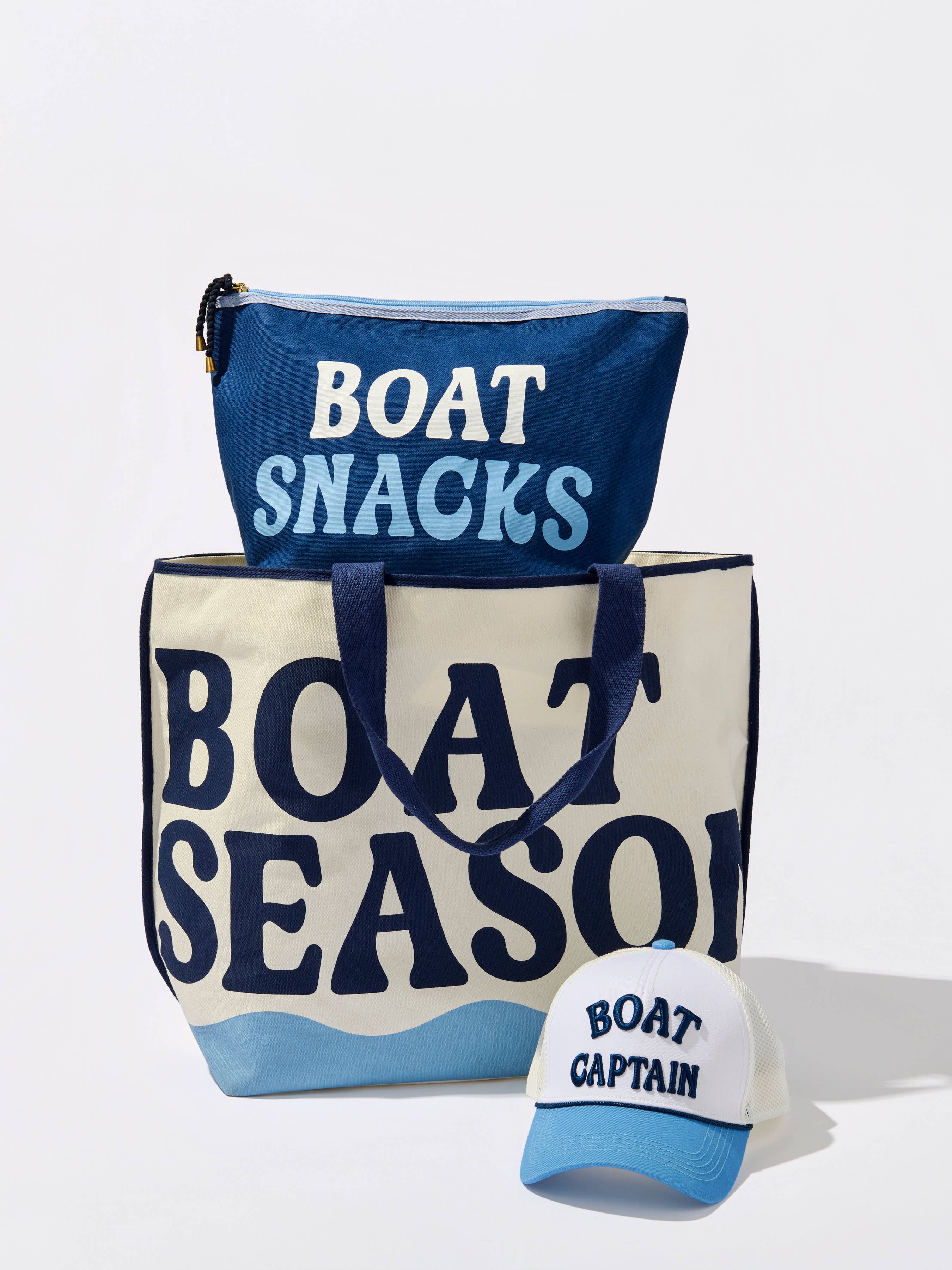 "BOAT SEASON" TOTE,IVORY