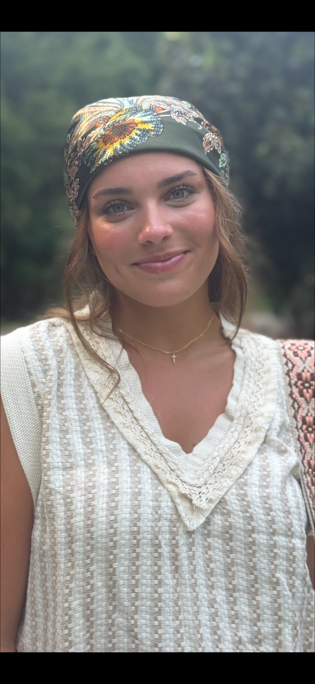Tan and White Sweater Tank