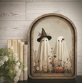 Arch Frame Art Ghost Couple Moody Halloween | Wood & Canvas