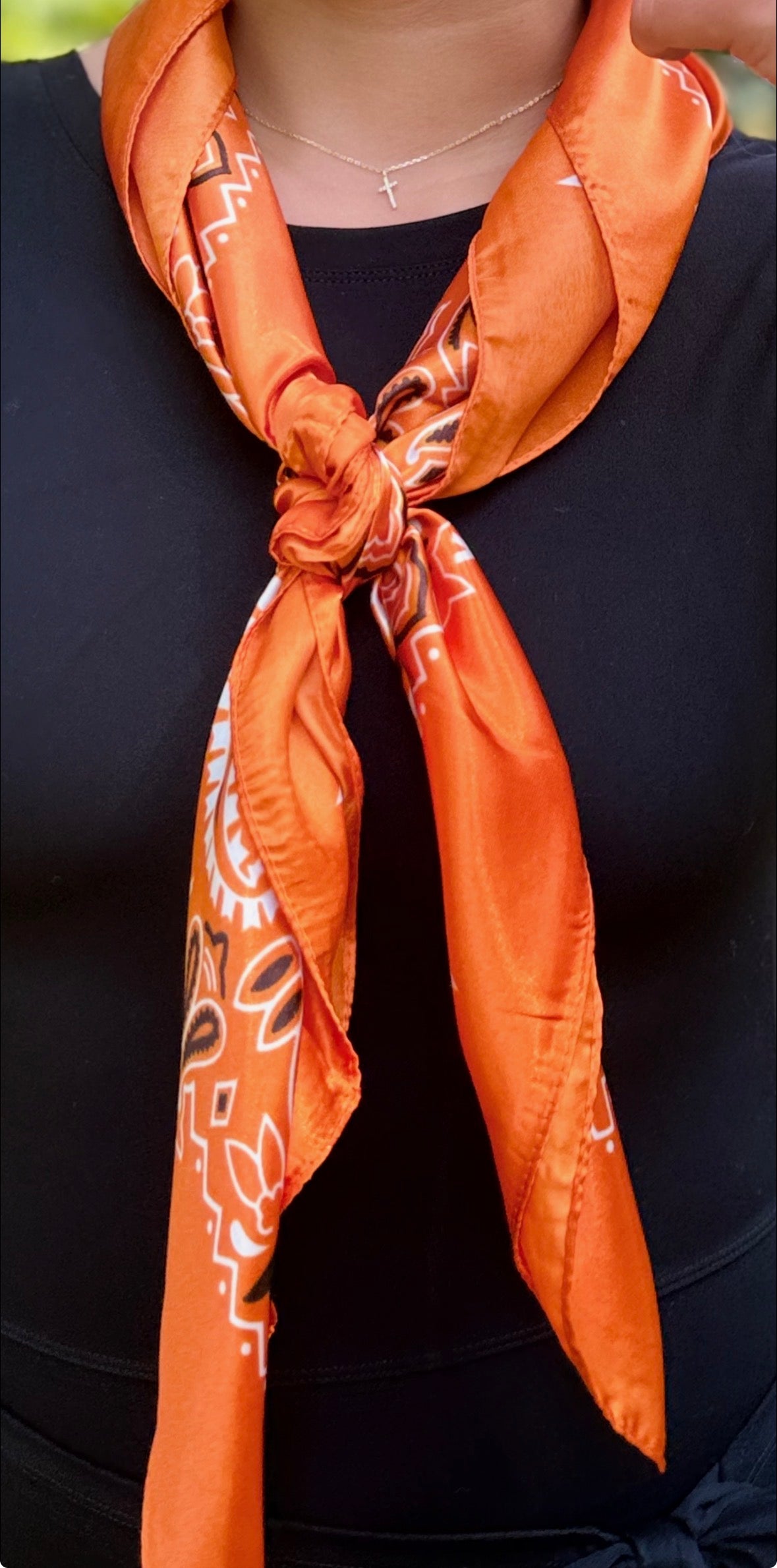 35X35" Orange Paisley Wild Rag / Scarf WR3430