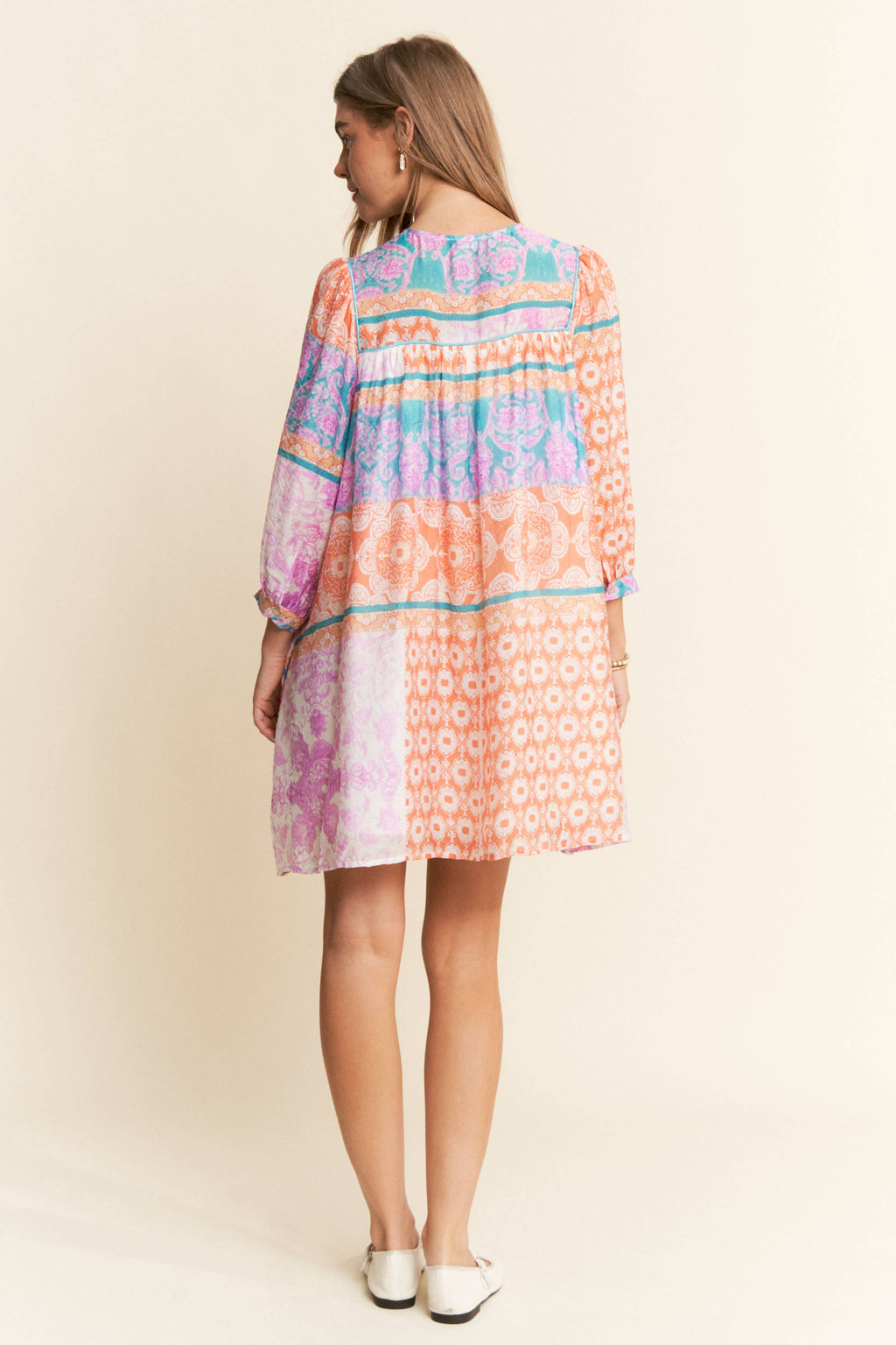 MULTI PATTERN TUNIC DRESS
