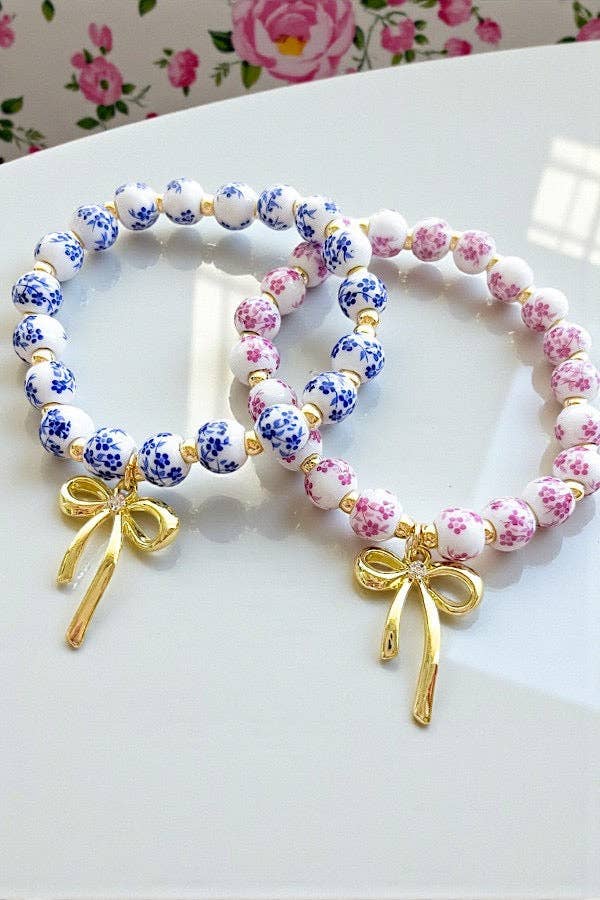 Jen Floral Bow Beaded Bracelets