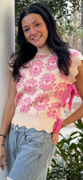 Pink Flower Sweater Tank