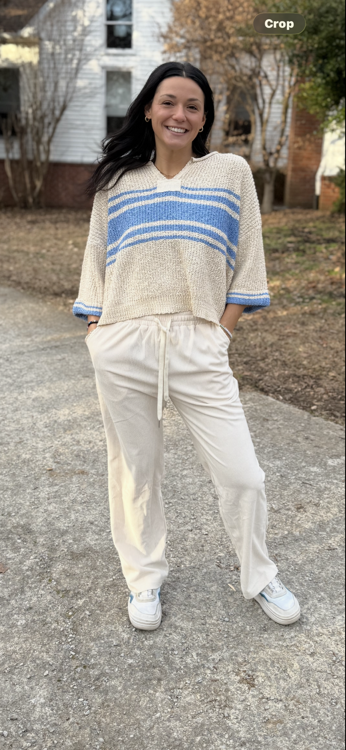 Cream Knit Top