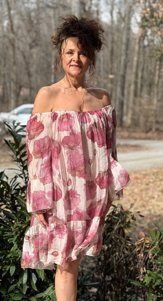 Vintage Floral Midi Dress