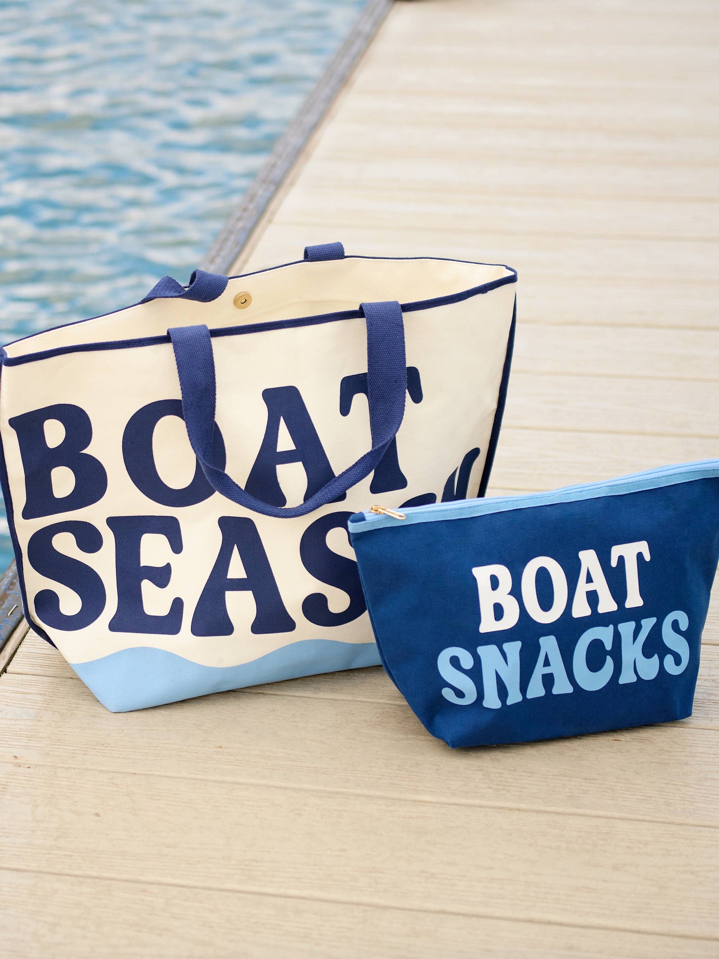 "BOAT SEASON" TOTE,IVORY