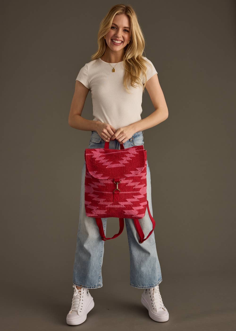Red & Pink Aztec Backpack