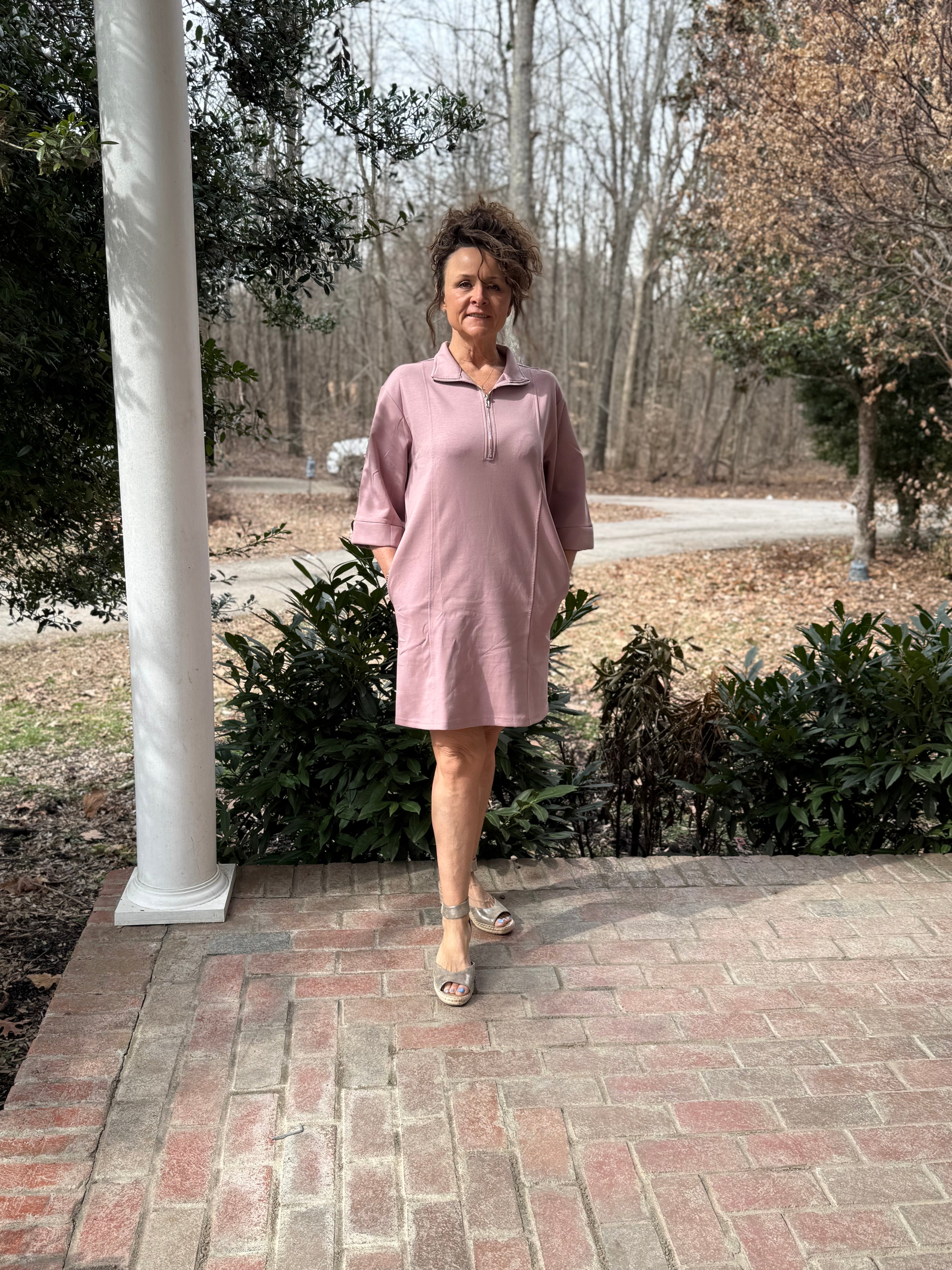 Carole Christian light mauve Dress - Zip Front Pocket