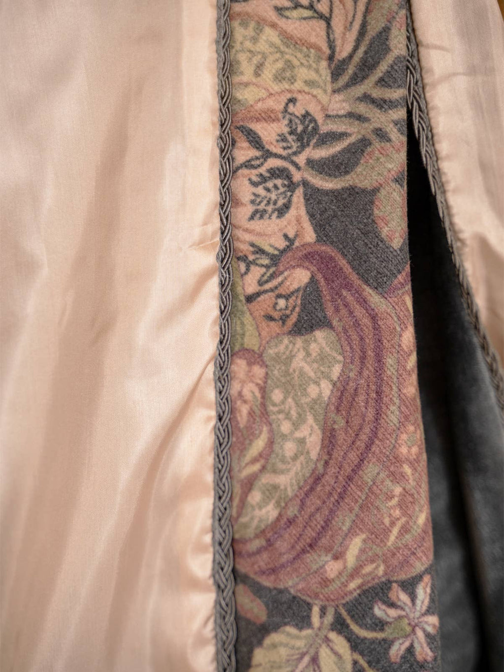 Blooming Jungle Velvet Throw - Charcoal