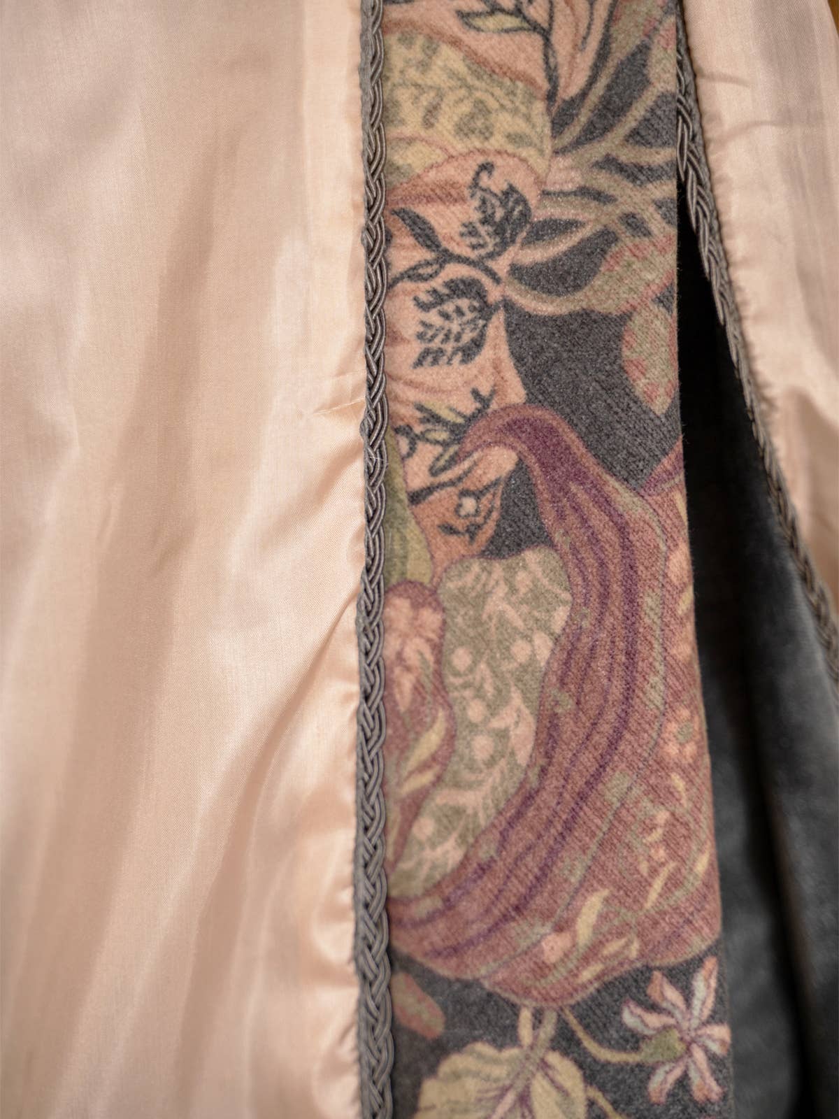 Blooming Jungle Velvet Throw - Charcoal