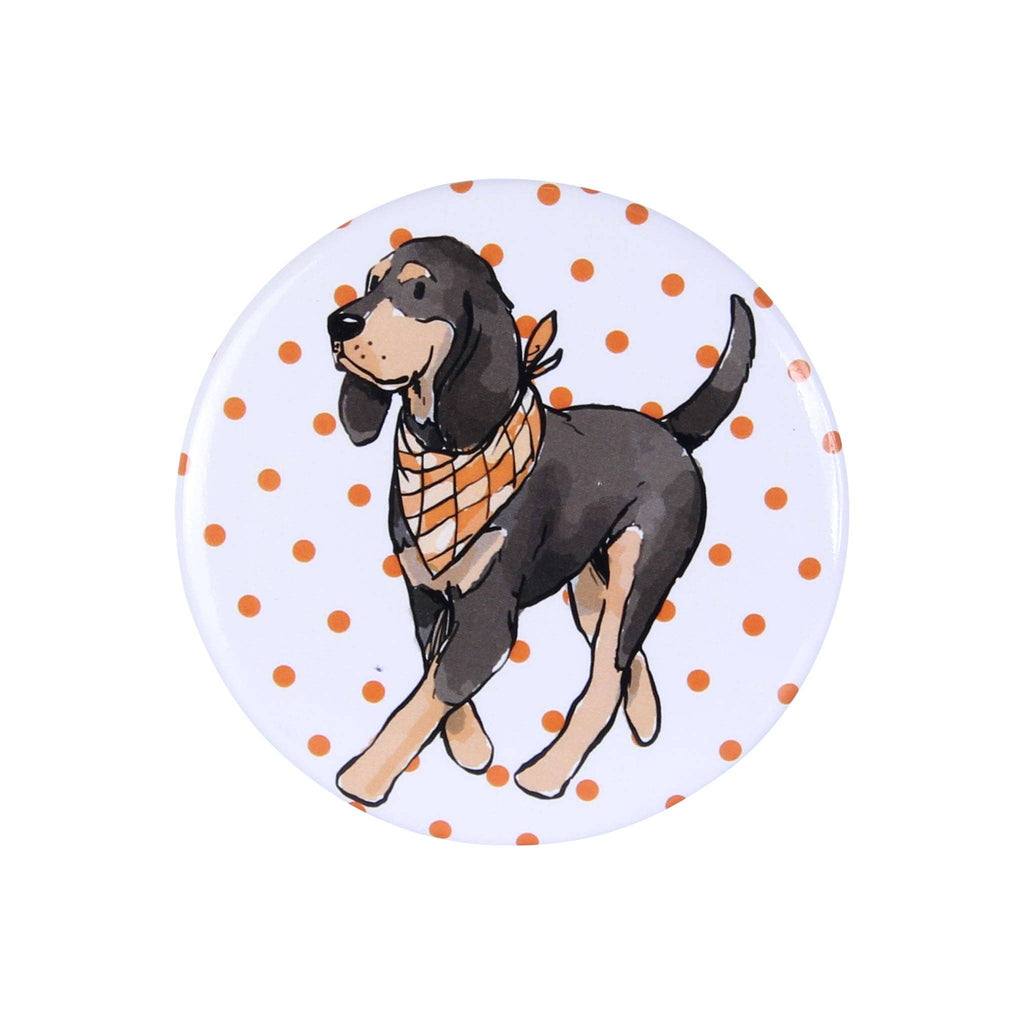 Walking Bluetick Coonhound Button Pin