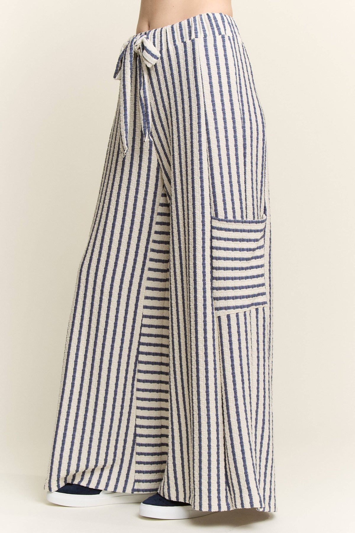 STRIPE WIDE LEG PANTS CREAM EDITION