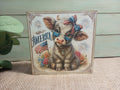 Highland Cow America Wood Block Sign - C