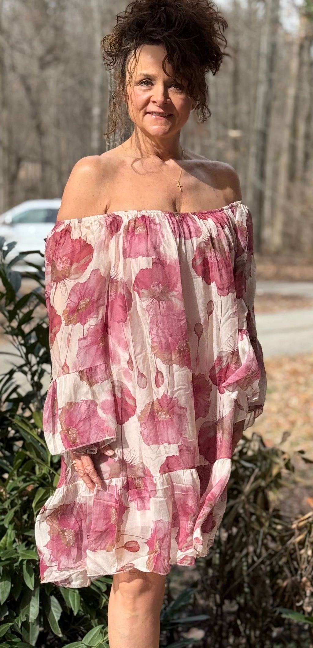 Vintage Floral Midi Dress