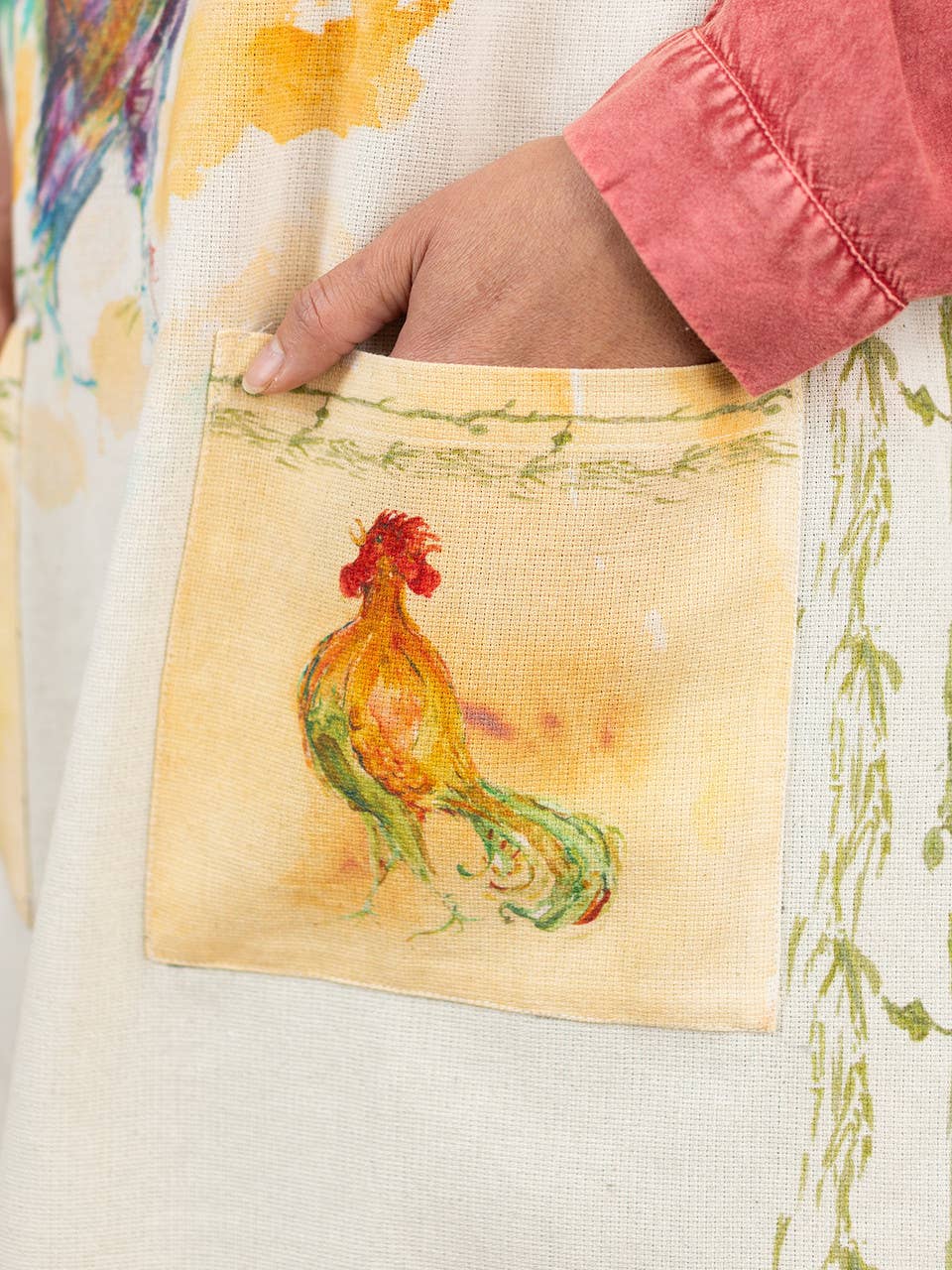 Rooster Watercolor Chef Apron - Multi