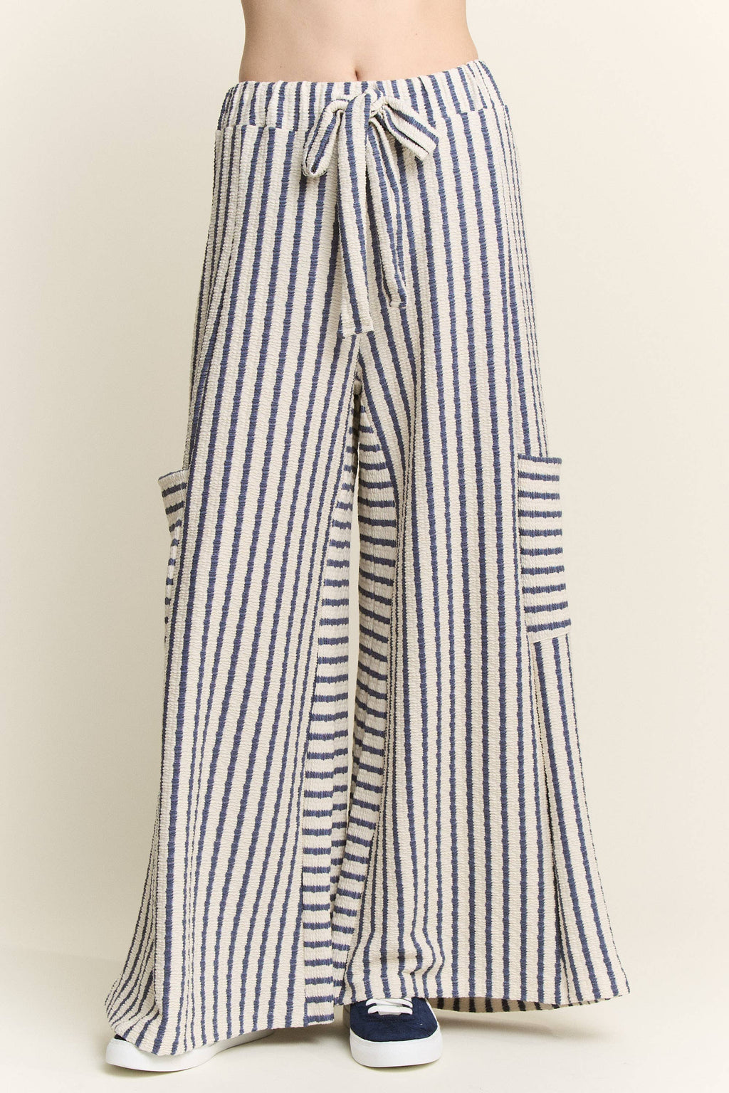 STRIPE WIDE LEG PANTS CREAM EDITION