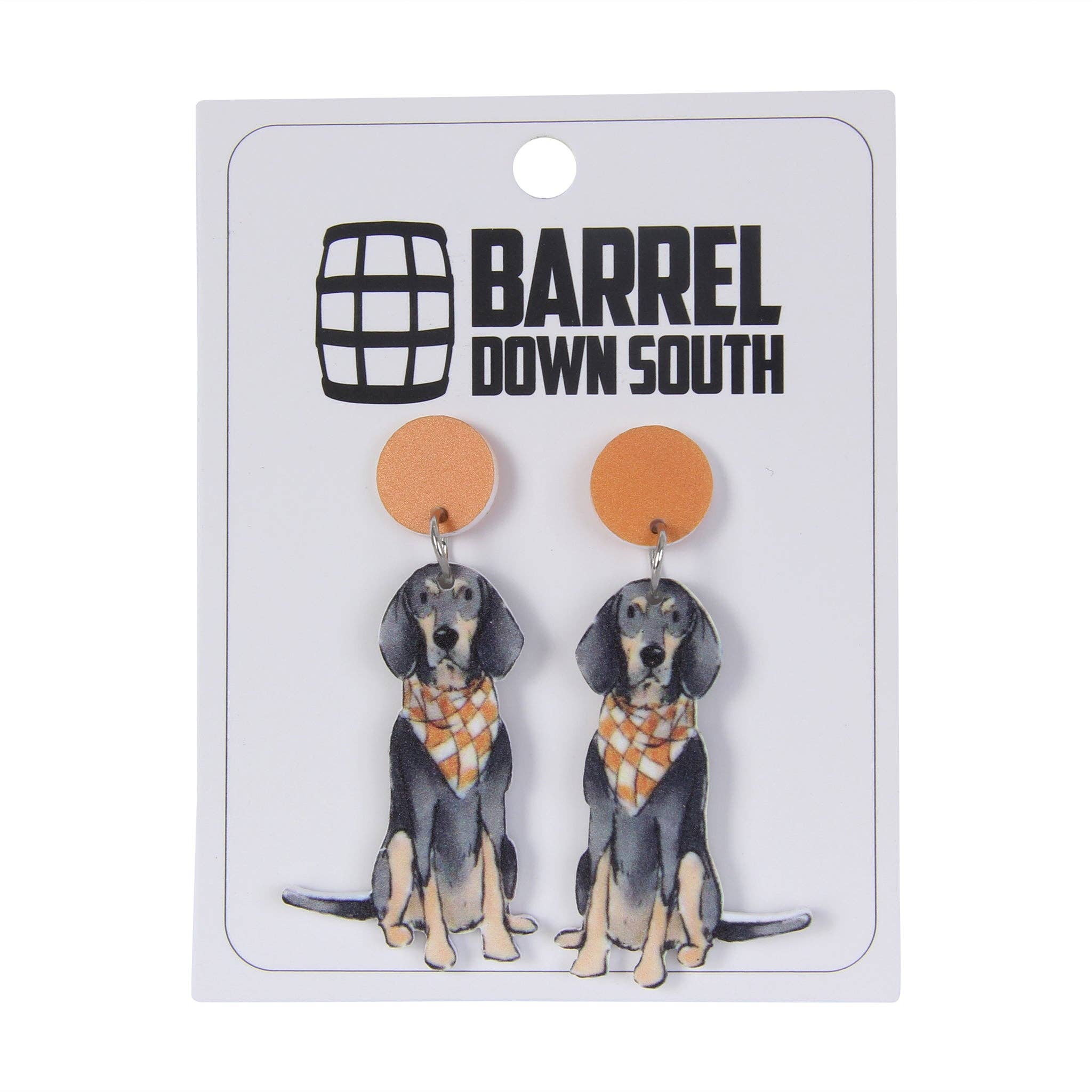 Sitting Bluetick Coonhound Acrylic Earrings