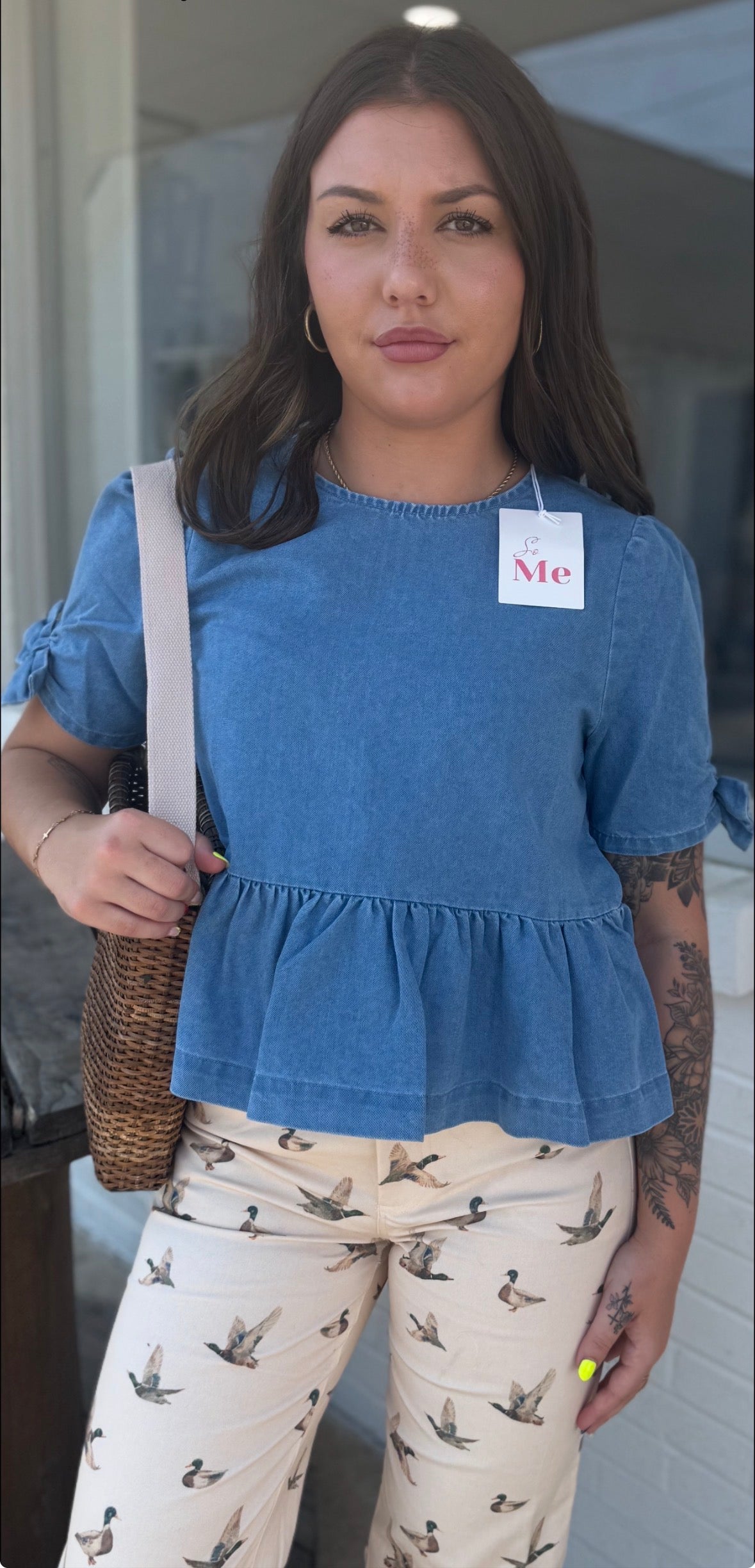 So Me Denim Crop Top