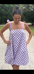 Purpe polkadot dress