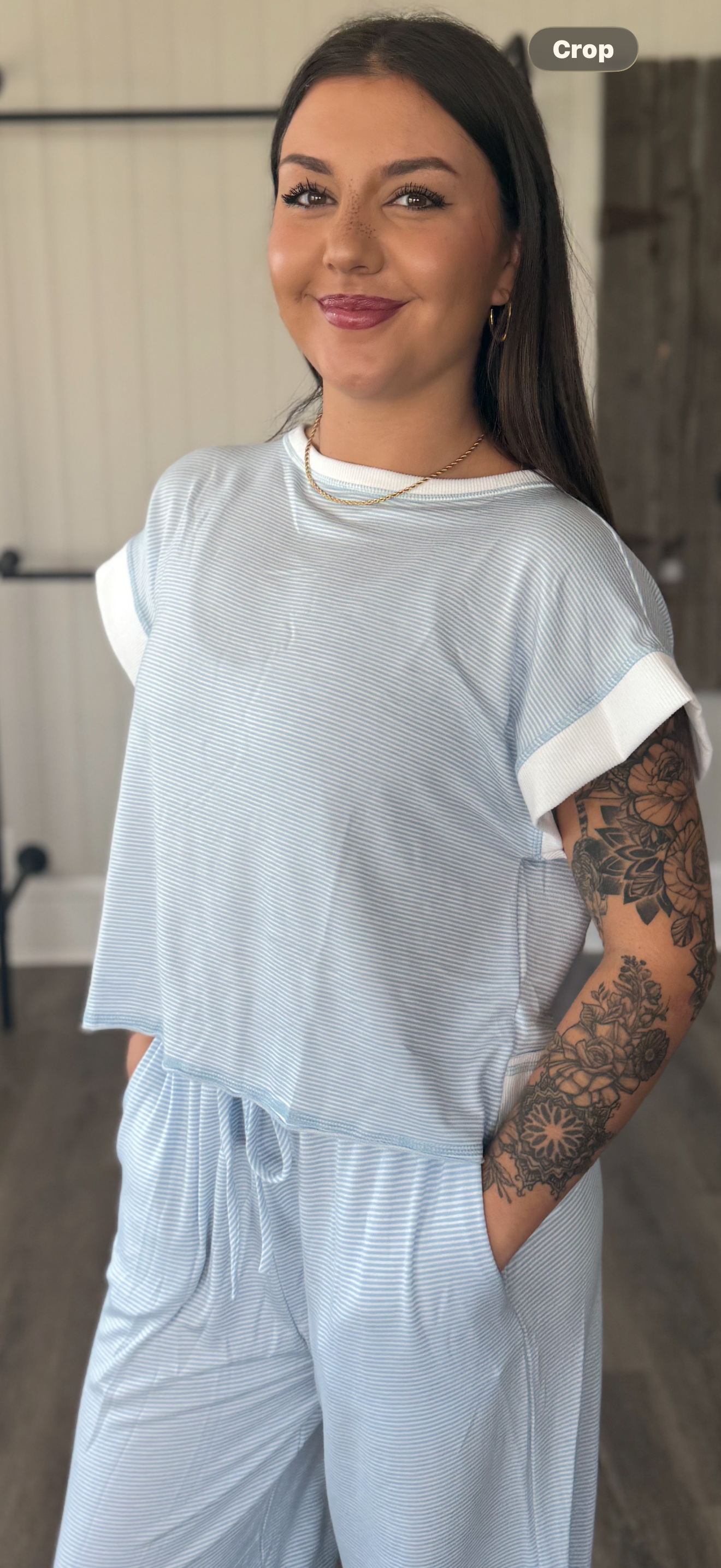 Stripped Baby Blue Set