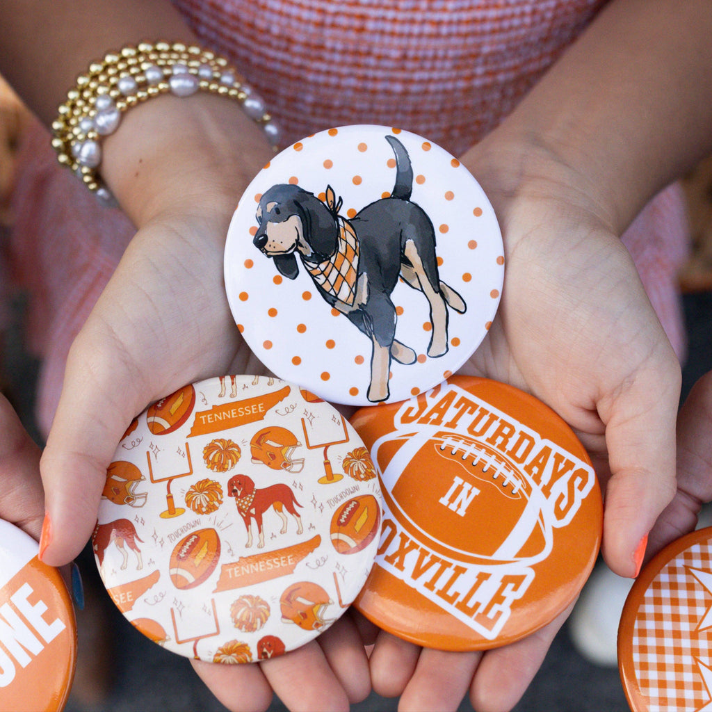 Walking Bluetick Coonhound Button Pin