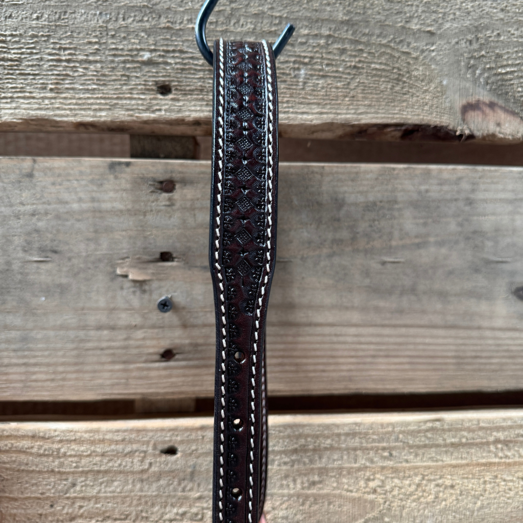 Honeycomb Tooled Lariat & Leather Combo Halter #LH107