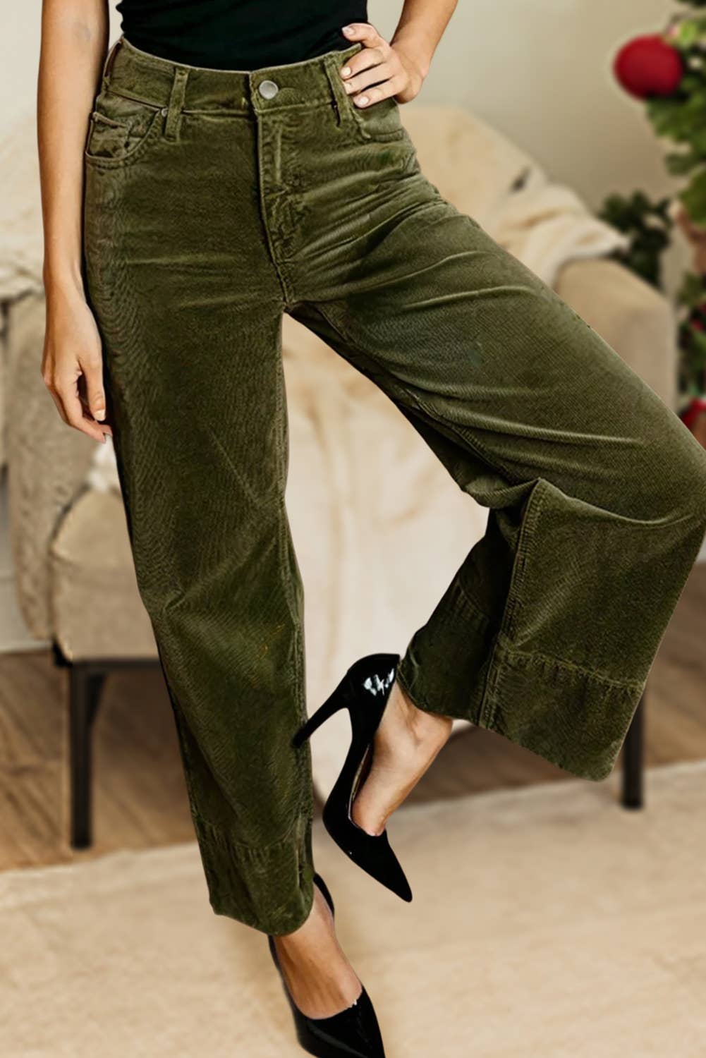 Corduroy High Waist Wide Leg Festival Pants | S-XL